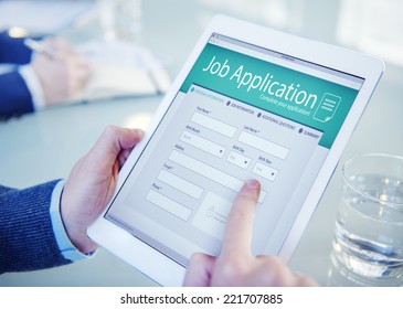 Applicant Filling Up the Online Job Application - Shutterstock ID 221707885