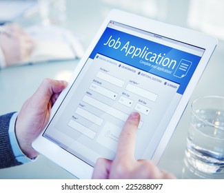 Applicant Filling Up the Online Job Application - Shutterstock ID 225288097