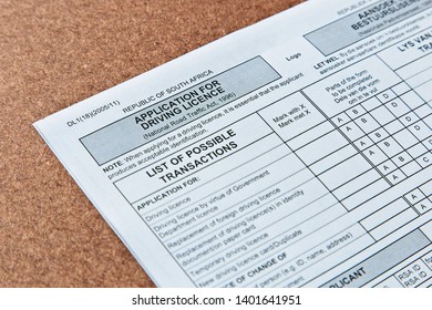 Application For A Driving Licence In South Africa Form. 