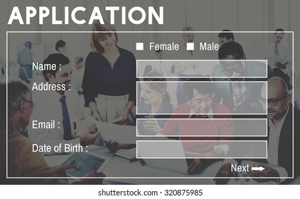 Application Form Interface Web Page Register Concept