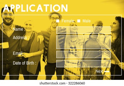 Application Form Interface Webpage Register Concept