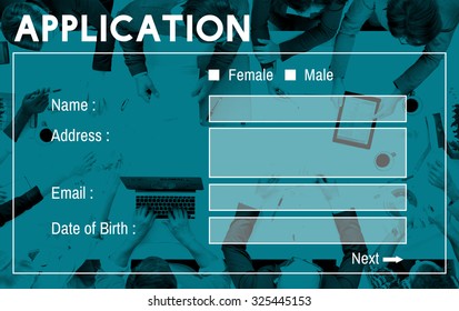 Application Form Interface Webpage Register Concept