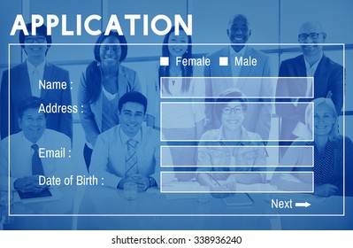 Application Form Interface Webpage Register Concept