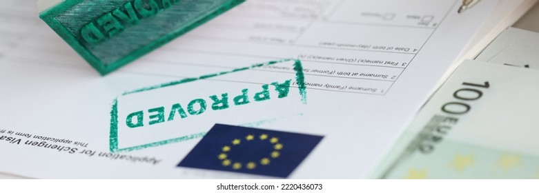 Application form seal approved for Schengen visa to European Union - Shutterstock ID 2220436073