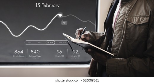 Application Usage Graph Chart Concept