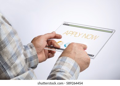 Apply Now - Internet Data Technology Concept
