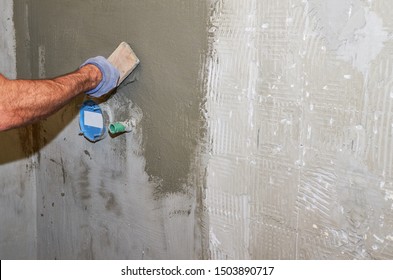 84 Applying Mortar On Wall With Brush Images, Stock Photos & Vectors ...