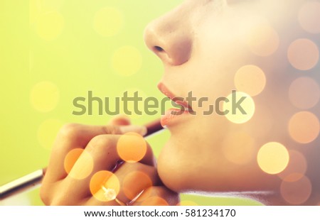 Similar – Crop unrecognizable teenage girl eating healthy walnut kernel