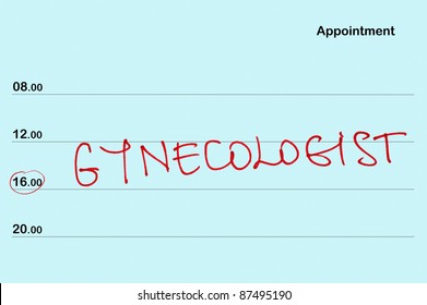 Appointment Book With Gynecologist Text