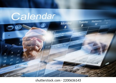Appointment Schedule Planner And Date Calendar On Laptop