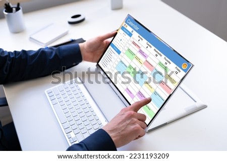 Appointment Schedule Planner And Date Calendar On Hybrid Laptop