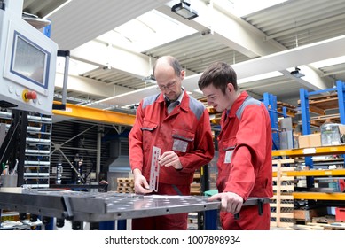 Apprentice And Trainer In A Metalworking Company - Apprenticeship In The Trade