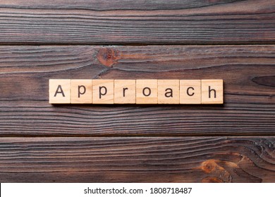 APPROACH word written on wood block. APPROACH text on cement table for your desing, concept. - Shutterstock ID 1808718487