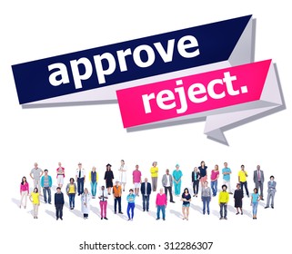 Approve Reject Cancelled Decision Selection Concept