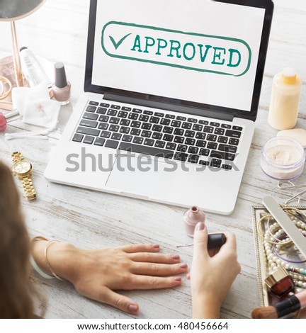 Approved Authorised Decision Selection Graphic Concept
