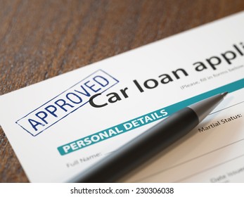 Approved Car Loan Application With Pen