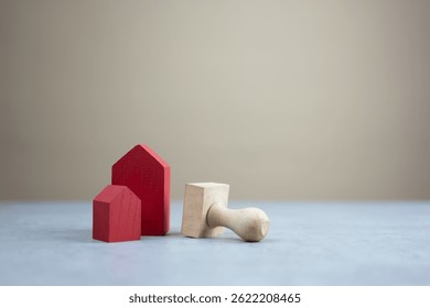 Approved stamp and two red model mouse. Indicating a successful approval process, symbolizing successful home financing and mortgage approval.