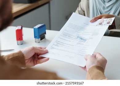Approving Visa After Interview At Table - Shutterstock ID 2157593167