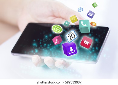 Apps is an abbreviation for application. An app is a piece of software. It can run on the Internet, on your computer, or on your phone or other electronic device.
