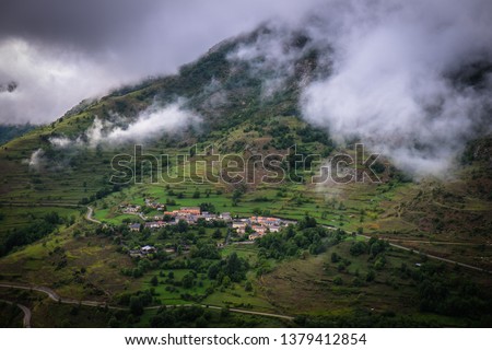 APPY, FRANCE - AUGUST 08: a small village in Pyrenees mountains, Occitanie, Appy, France on August 08, 2015 in Appy, France.