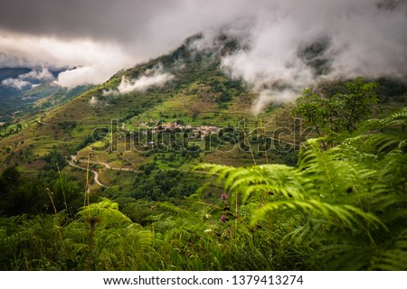 APPY, FRANCE - AUGUST 08: a small village in Pyrenees mountains, Occitanie, Appy, France on August 08, 2015 in Appy, France.