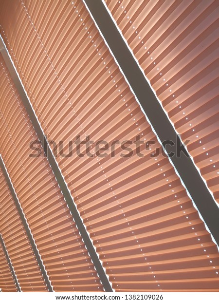 Apricot Conservatory Roof Blinds Angle Stock Photo Edit Now