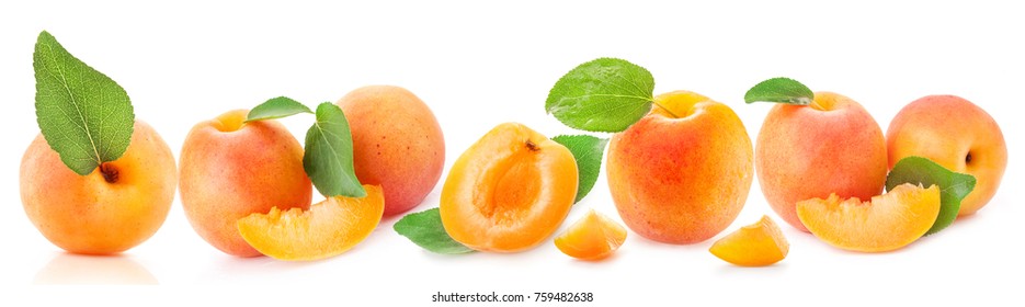 Apricot fruits isolated on white background - Shutterstock ID 759482638