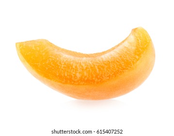 Apricot Slice Isolated On White Background