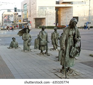 April 14, 2014 - Wroclaw, Poland: The Anonymous Pedestrians - Memorial To The Introduction Of Martial Law In Poland.