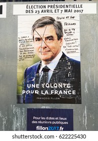  April 16'2017 : Official Campaign Posters Of François Fillon Leader Of Liberal Party. One Of Eleven Candidates Of French Presidential Election 2017