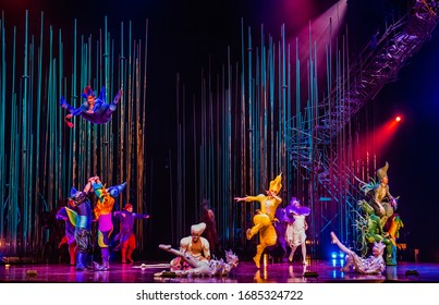 April 20 - 2020. Ziggo Dome Amsterdam, The Netherlands. Performance Of Cirque Du Soleil Varekai