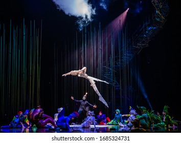 April 20 - 2020. Ziggo Dome Amsterdam, The Netherlands. Performance Of Cirque Du Soleil Varekai