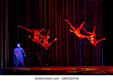 April 20 - 2020. Ziggo Dome Amsterdam, The Netherlands. Performance Of Cirque Du Soleil Varekai