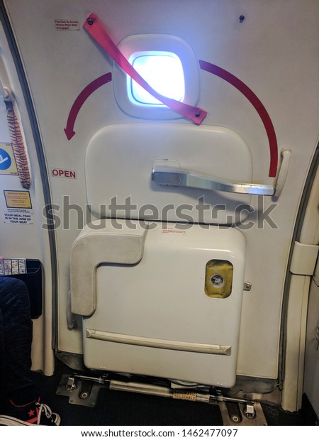 April 2019 Bucharest Romania Inside Ryanair Stock Photo