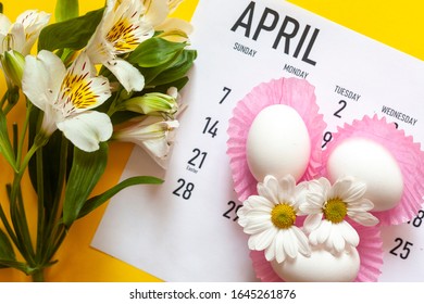 April 2020 Calendar Cute Pure White Stock Photo (Edit Now) 1644952810