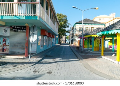 April 2020 Philipsburg St.maarten: Back Street Shut Down Due To State Of Emgency Cause By Corona Virus