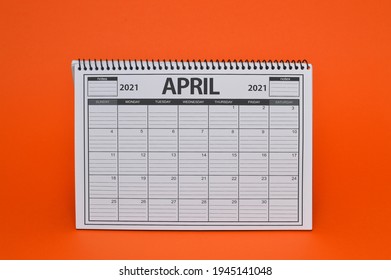 April 2021 Calendar On Orange Background