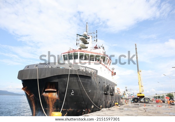 April, 2022. The supply vessel, Offshore vessel
named 
