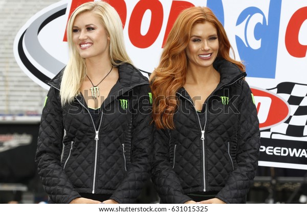 April 24, 2017 - Bristol, Tennessee\
, USA: The Monster Energy girls wait in victory lane at the Food\
City 500 at Bristol Motor Speedway in Bristol, Tennessee\
.
