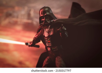 APRIL 25 2022: Star Wars Sith Lord Darth Vader With Flowing Cape - Hasbro Action Figure