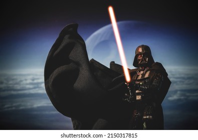 APRIL 25 2022: Star Wars Sith Lord Darth Vader With Flowing Cape - Hasbro Action Figure