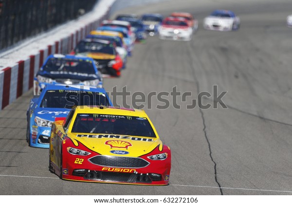 April 30, 2017 - Richmond,\
Virginia, USA: Joey Logano (22) leads the field for the Toyota\
Owners 400 at Richmond International Speedway in Richmond,\
Virginia.