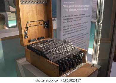 April 3,2017:Enigma Encoding Machine, Displayed At Churchill War Room Museum