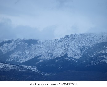 April's snowfall in the Sierra de Guadarrama (Madrid, Spain).