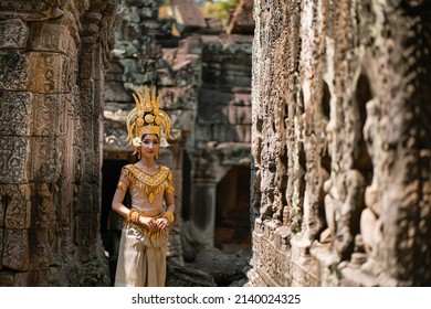 Apsara represent an important motif in the stone bas-reliefs of the Angkorian temples in Cambodia (8th–13th centuries AD).