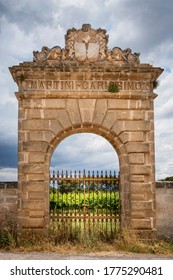 Apulia. Entrance Gate To The Vineyard  - Wine Making Region In Bari Province, Italy.