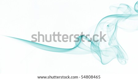 Aqua-blue Smoke on White