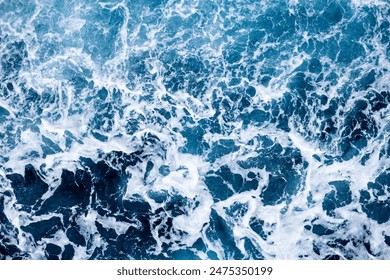 Aquamarine rough sea surface top shot, strait of messina, 2023 - Powered by Shutterstock