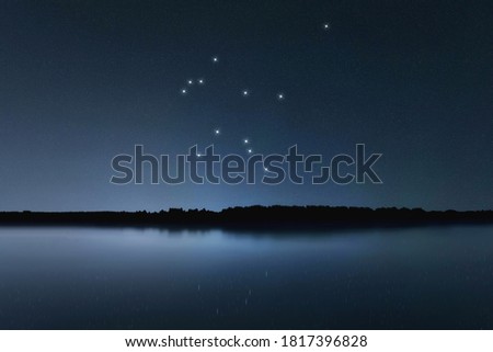 Aquarius star constellation, Night sky, Cluster of stars, Deep space, Zodiac constellation, Water Bearer, Water Carrier 