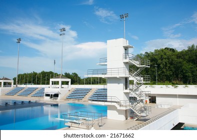 Aquatic Center With High Dive Platform